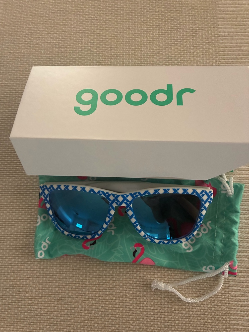 Goodr Blue Crisscross Sunglasses NWT